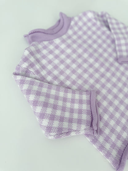 Purple Gingham Roll Neck Sweater