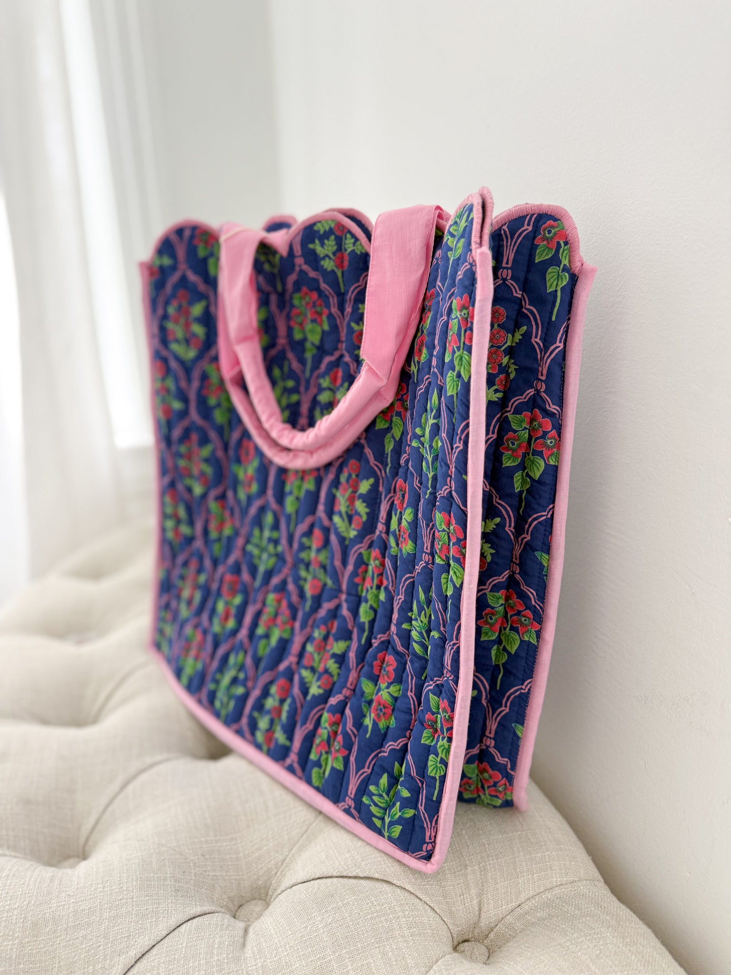 Midnight Luxe | Quilted Scalloped Regular Tote Bag