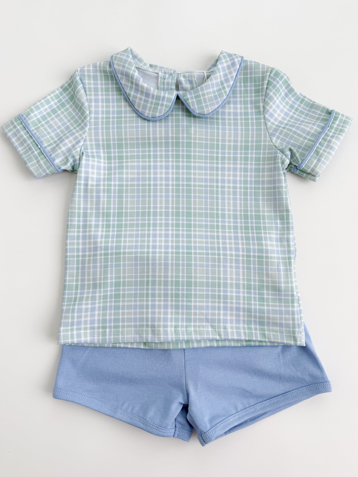 Lincoln Plaid Boys Shortie Set