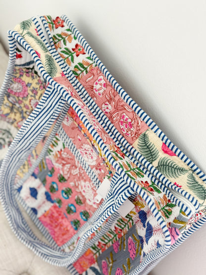 Wildflower Patch | Quilted Zipper Tote Bag