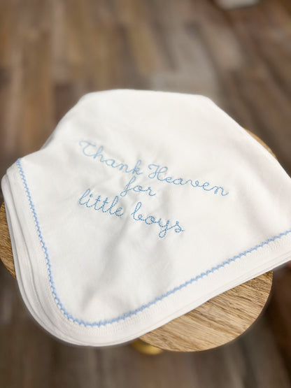 Thank Heaven Picot Receiving Blanket