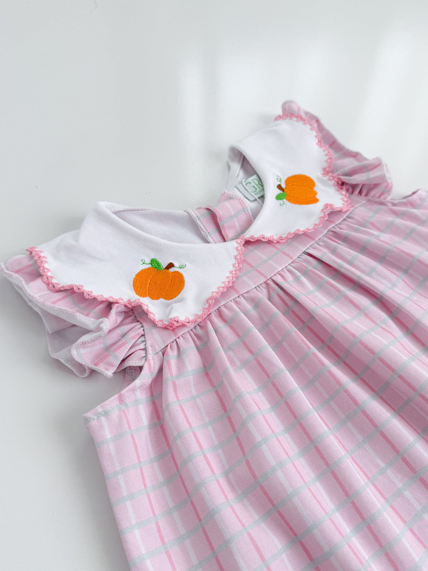 Pink Pumpkin Plaid Bloomer Short Set