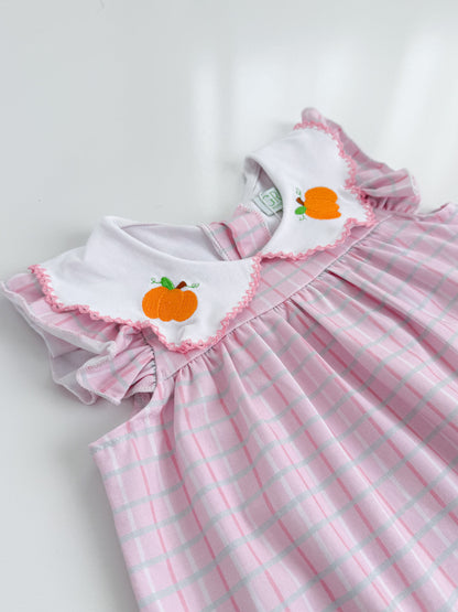 Pink Pumpkin Plaid Bloomer Short Set