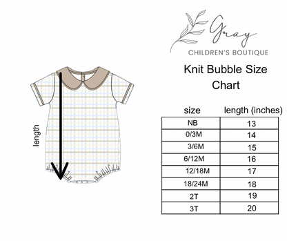 Teddy Plaid Boys Bubble