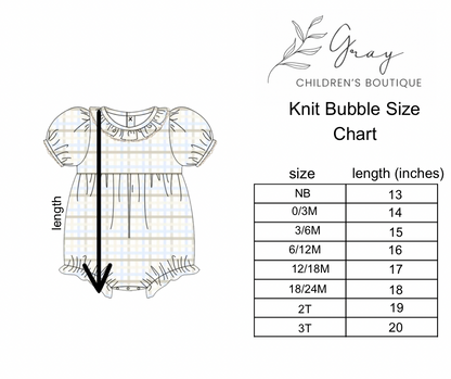 Teddy Plaid Girls Bubble