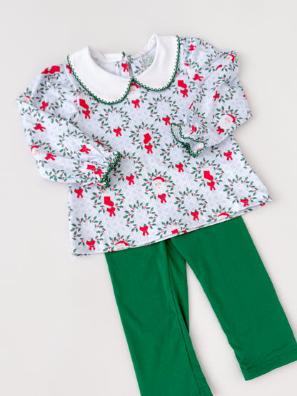 Evergreen Christmas Girls Legging Set