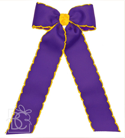 Moonstitch Two Tone Flat Bow (Purple & Yellow Gold)