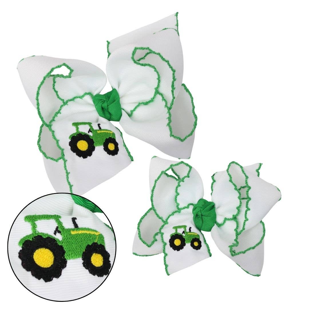 Embroidered Tractor Bow